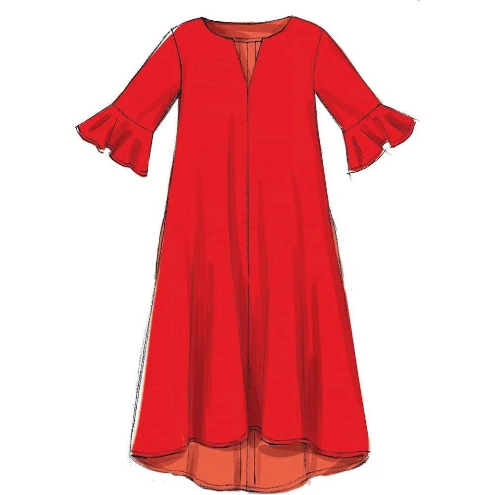 McCalls Sewing Pattern 7711 Dress Shaped Hem Misses Size XS-XL